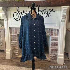 Navy Blue Button-Up Jacket